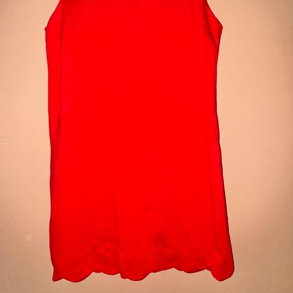 Aqua Women's Red Sleeveless A-Line Ruffle Dress - Large - Picture 6 of 7